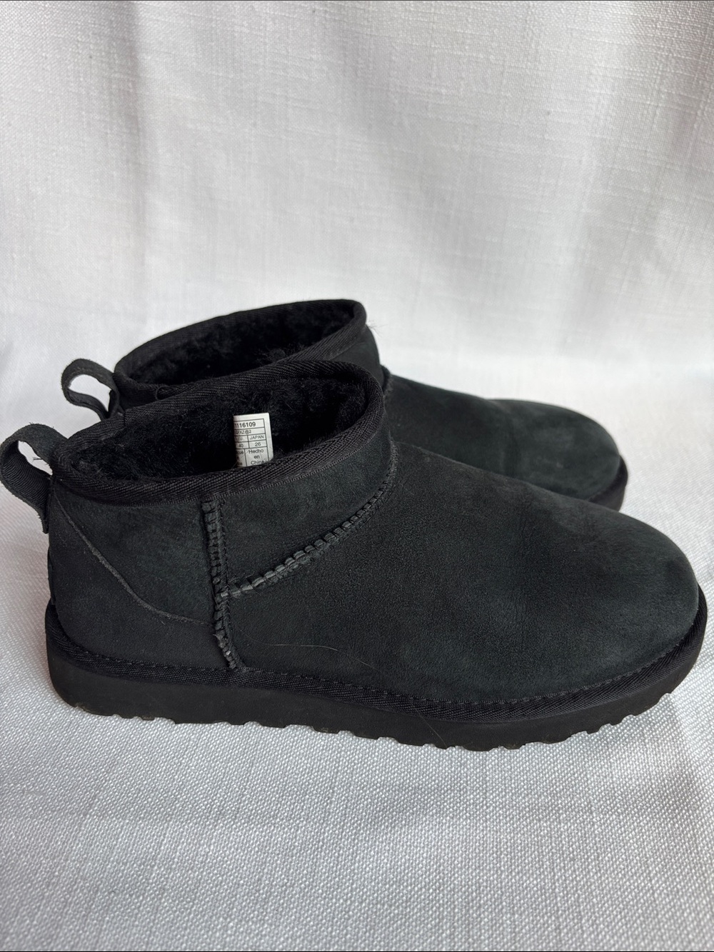 UGG Short Black Suede Cozy Ankle Booties -GB2sku
